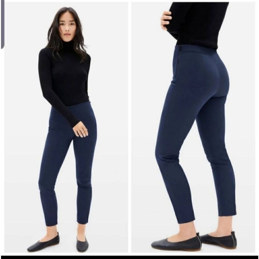 Everlane blue The Side-Zip Stretch Cotton Pant sz 4